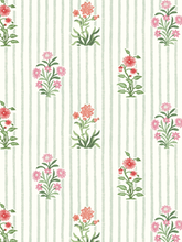 Load image into Gallery viewer, Dado Atelier Sage and Pink Bindi Flower wallpaper
