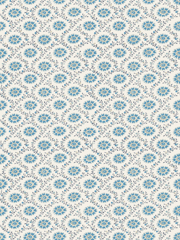 Dado Atelier blue floral ogee wallpaper