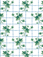 Load image into Gallery viewer, Dado Atelier Ivy Trellis Blue and Green wallpaper
