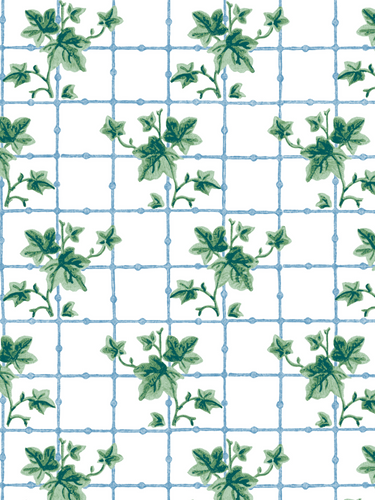 Dado Atelier Ivy Trellis Blue and Green wallpaper