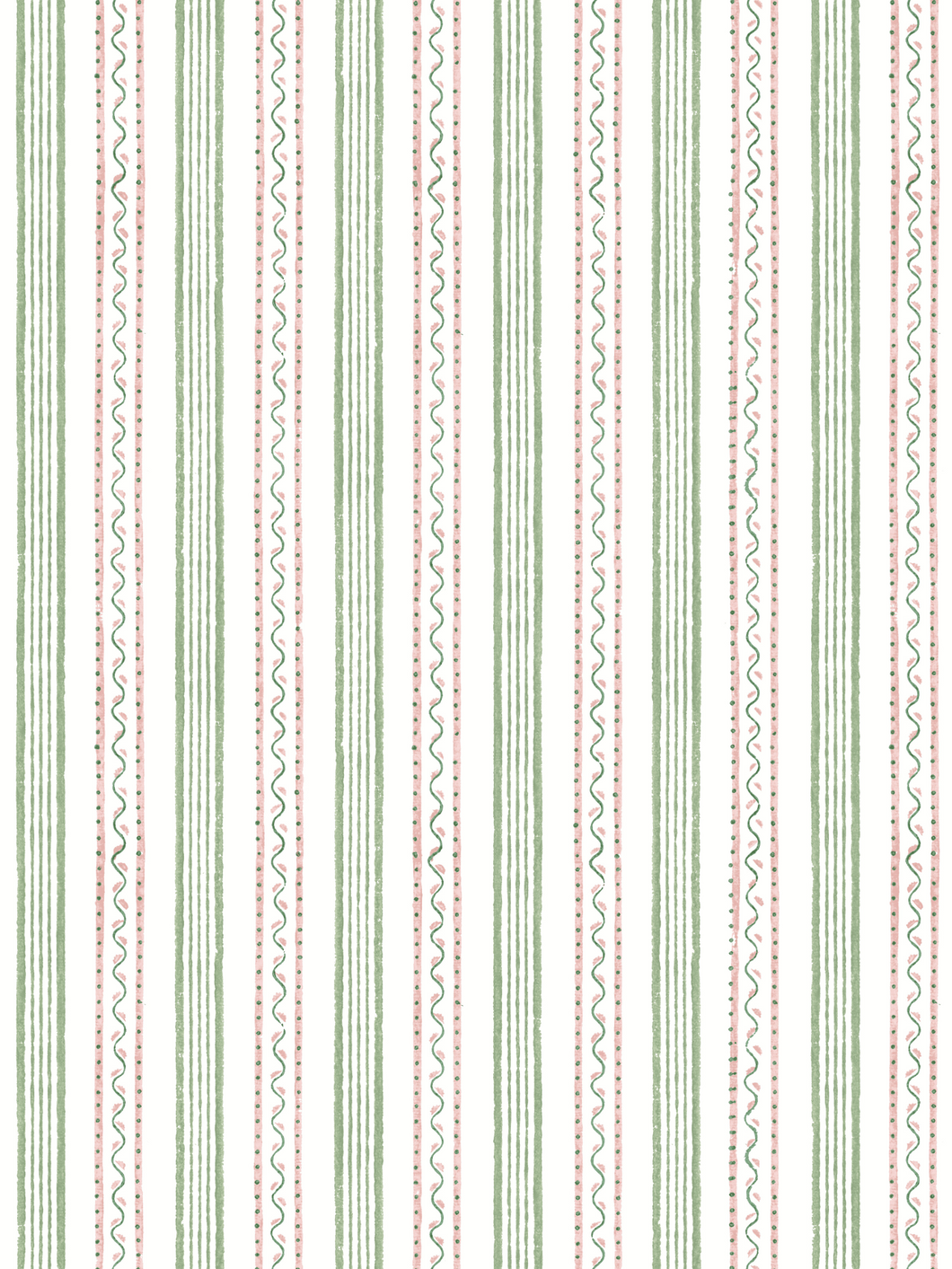 Dado Atelier Wiggle Stripe Green and Pink wallpaper